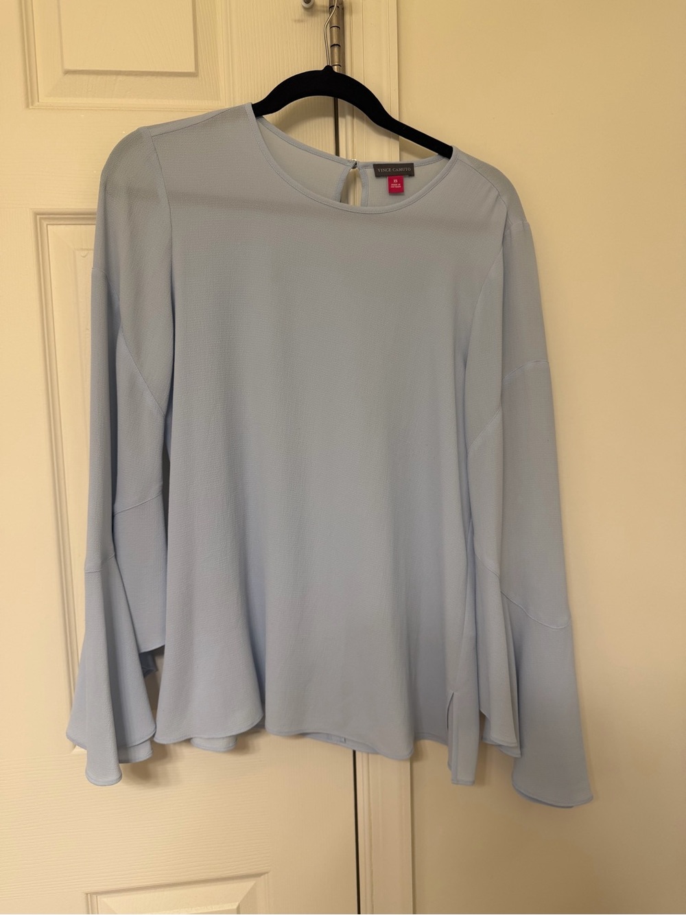 Vince Camuto Pale Blue Long Sleeve Flare Top